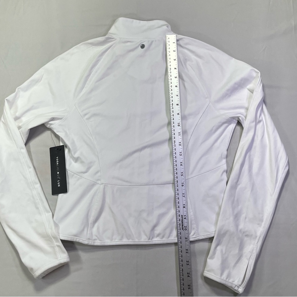 Yogalicious Women’s Zip Up Slim Fit White Jacket Thumbholes - XL - Picture 7 of 7